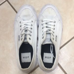 All white Huf shoes